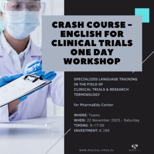 CRASH COURSE – English for Clinical Trials (One-Day Workshop)
